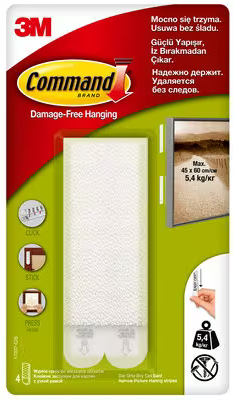 Rrzepy COMMAND 4pary  wąskie do wieszania obrazów 8szt