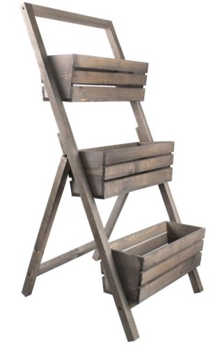 Kwietnik drewniany stojak  SZARY TD106.3.SZ 