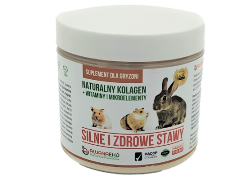 Kolagen naturalny dla GRYZONI zdrowe stawy królik 100g ALVANAEKO
