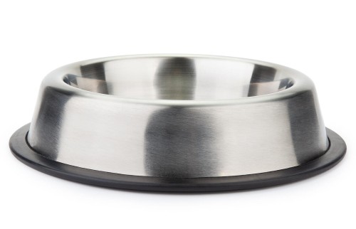 Miska ze stali nierdzewnej na gumie dla psa 17cm