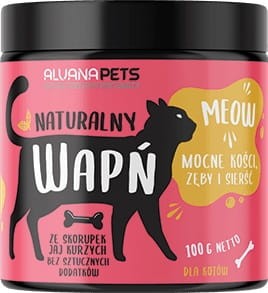 WAPŃ dla KOTA kości zęby sierść 100g ALVANAEKO