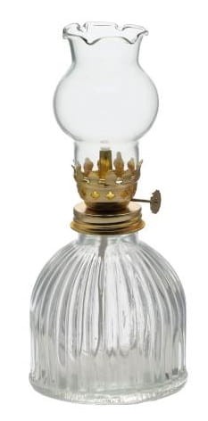 Lampa naftowa bezbarwna kolor szkła DEKORACYJNA i PRAKTYCZNA
