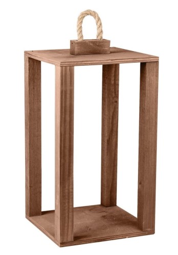 Latarnia drewniana LAMPION brązowy 42cm
