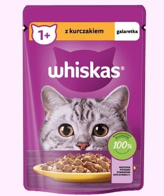 Mokra karma kot WHISKAS KURCZAK w sosie 85G (SASZETKA)