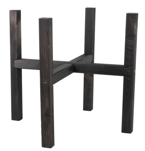 Drewniany kwietnik stojak na doniczkę DREWNIANY czarny 34x34x30 cm