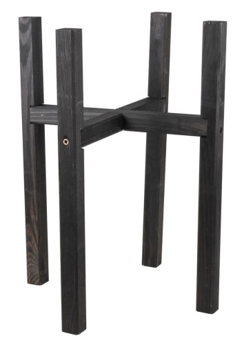 Drewniany kwietnik stojak na doniczkę DREWNIANY czarny 29x29x38 cm