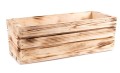 Drewniana skrzynka OPALANA na kwiaty i zioła 40x18x15 cm