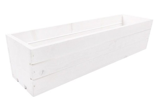 Drewniana skrzynka BIAŁA na kwiaty i zioła 60x18x15 cm