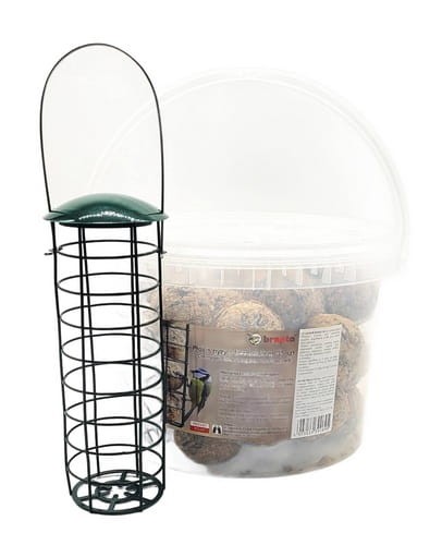 Ptasie pyzy w wiaderku 35szt bez siatki + karmnik 