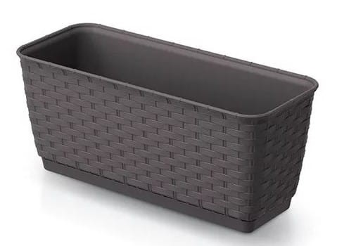 Skrzynka balkonowa RATOLLA z podstawką 40cm CIEMNY BRĄZ