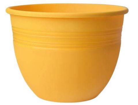 Doniczka Baryłka plastikowa TRWAŁA 21cm ŻÓŁTY