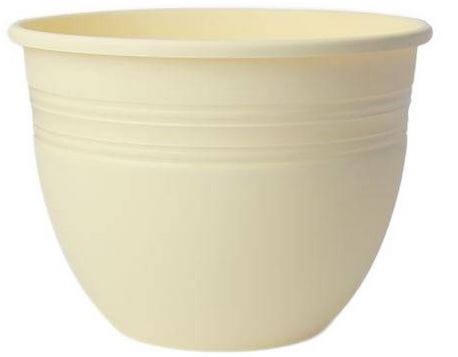 Doniczka Baryłka plastikowa TRWAŁA 21cm KREMOWY