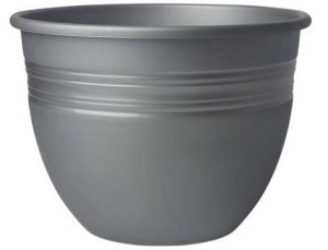 Doniczka Baryłka plastikowa TRWAŁA 25cm SREBRNA