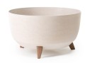 Doniczka misa na nóżkach ROMA E-wood 40cm biała/beżowa