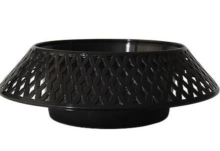 Miska AŻUROWA cmentarna plastikowa 24cm GRAFIT