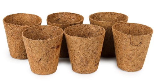 Doniczka kokosowa biodegradowalna naturalna 6szt 8x8cm 275ml