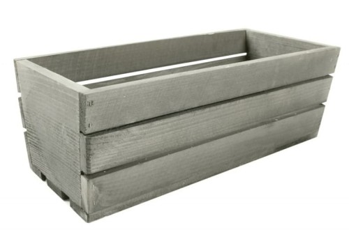 Drewniana skrzynka ZIELONA na kwiaty i zioła 40x18x15 cm