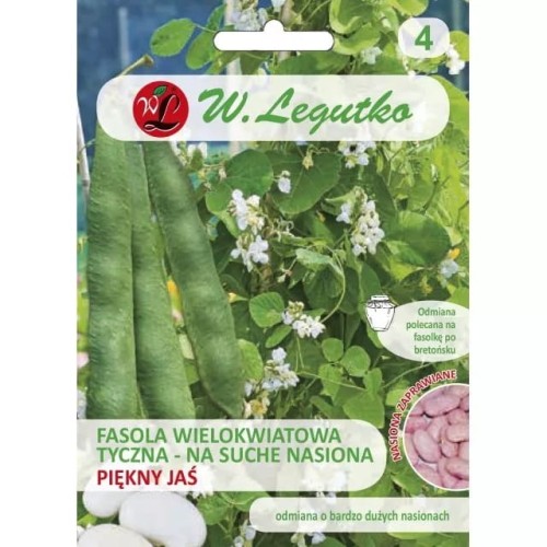 Fasola JADALNA wielokwiatowa Piękny Jaś 30g LEGUTKO 