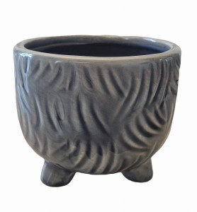 Doniczka osłonka ceramiczna 13cm Na nóżkach OLIWKOWA 