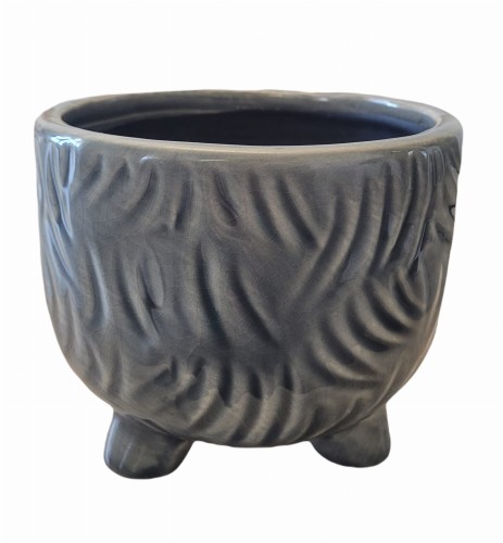 Doniczka osłonka ceramiczna 13cm Na nóżkach OLIWKOWA 