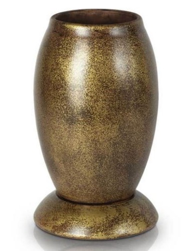 Wazon cmentarny ceramiczny stabilny ZŁOTY 22,5cm