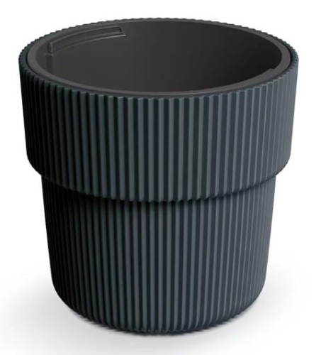 Doniczka plastikowa z rantem Milly 30cm DBMIR300/S433  antracyt+wkład PROSPERPLAST