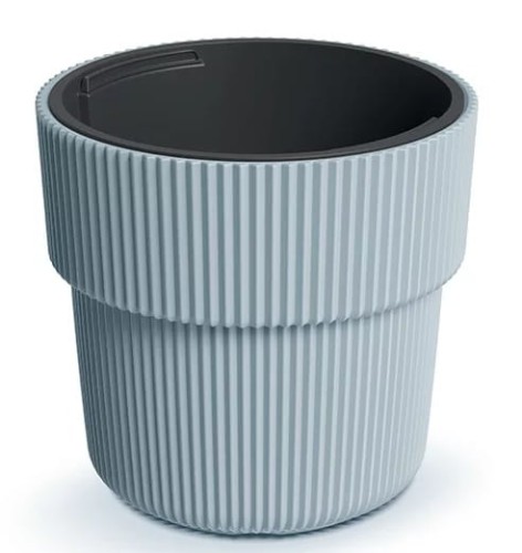 Doniczka plastikowa z rantem Milly 30cm DBMIR300/443U jasno szara+wkład/ PROSPERPLAST