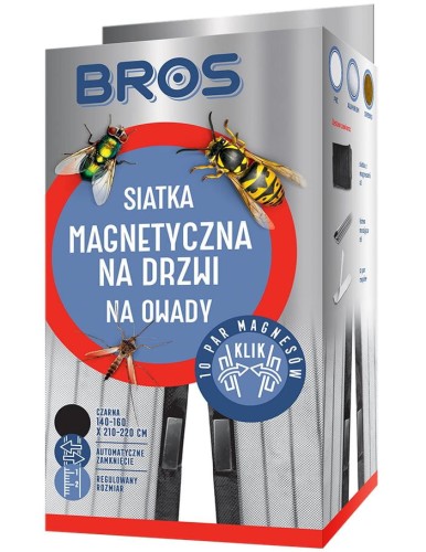 Siatka magnetyczna NA DRZWI przeciw owadom CZARNA 160X220 BROS