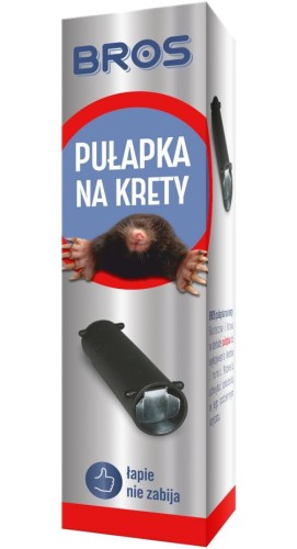 Pułapka na krety z sygnalizatorem BEZPIECZNA łapie nie zabija BROS