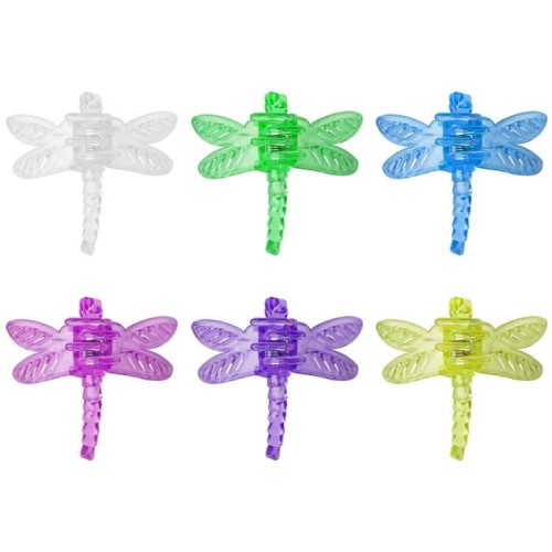 Klipsy /zapinki/ do spinania roślin 6szt Ważka mix kolorów, (do storczyków) HH8166 PLANTINA