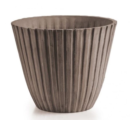 Donica z kompozytu żłobiona Taupe/brązowa GS15V15.TP 15x15cm  