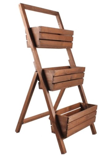 Kwietnik drewniany stojak BRĄZOWY TD106.3.BR