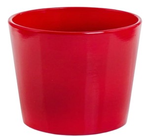Doniczka osłonka ceramiczna klasyczna CZERWONA gładka 12,5cm