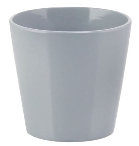 Doniczka osłonka ceramiczna klasyczna SZARA gładka 15cm