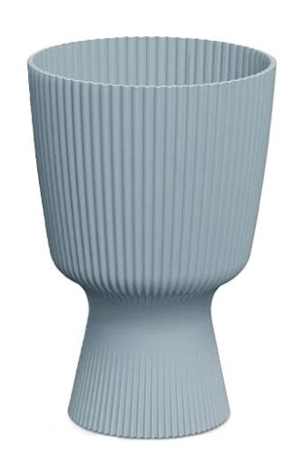 Doniczka plastikowa na NÓŻCE Milly Round DMIG150 SZARA matowa ryflowana