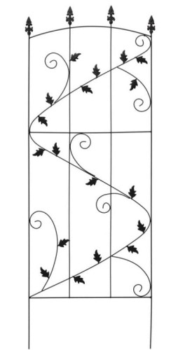 Kratka podpórka LIŚCIE do roślin pnących 60 x 167cm CZARNA