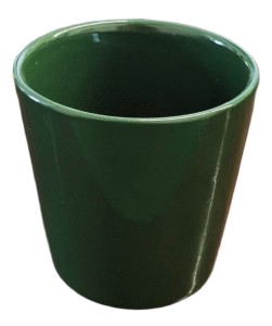 Doniczka osłonka ceramiczna 15cm klasyczna CIEMNA ZIELEŃ gładka