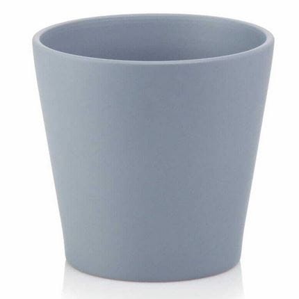 Doniczka osłonka ceramiczna 10cm KLASYCZNA matowa szara