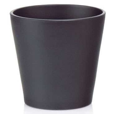 Doniczka osłonka ceramiczna 10cm KLASYCZNA matowa czarna