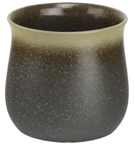 Doniczka ceramiczna CIENIOWANA jak kamionka szaro-brązowa