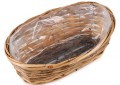 Balkonówka pleciona 31cm RATTAN jasny brąz z folią TIN6072.L 