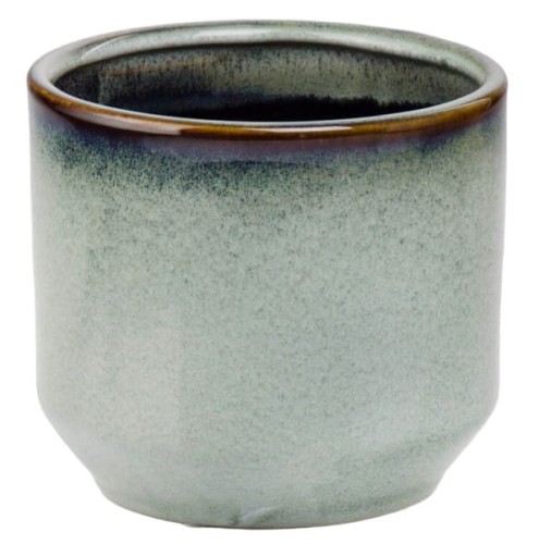 Doniczka ceramiczna 14cm CIENIOWANA jak kamionka BEŻOWA