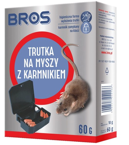 Karmnik na myszy z trutką 60g BROS