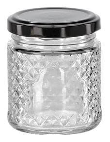 Słoiczek 120 ML szklany KRYSZTAŁ z czarną metalową zakrętką 1szt