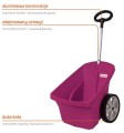 Wózek ogrodowy LEKKI Różowy DOMELO 67L