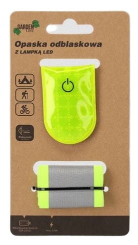 Opaska odblaskowa z LAMPKĄ LED i baterią JASKARAWA zieleń