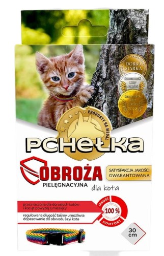 Obroża PCHEŁKA przeciw pchłom kota 30cm TĘCZA LAB