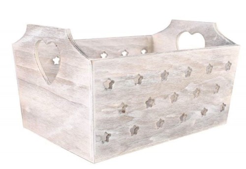 Skrzynka drewniana S biała CSH-H19156 Boże Narodzenie PREZENT