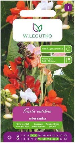 Fasola ozdobna pnąca Mix kolorów LEGUTKO