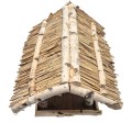 Karmnik brzozowy 45x40 NATURALNE DREWNO XXL słomiany dach